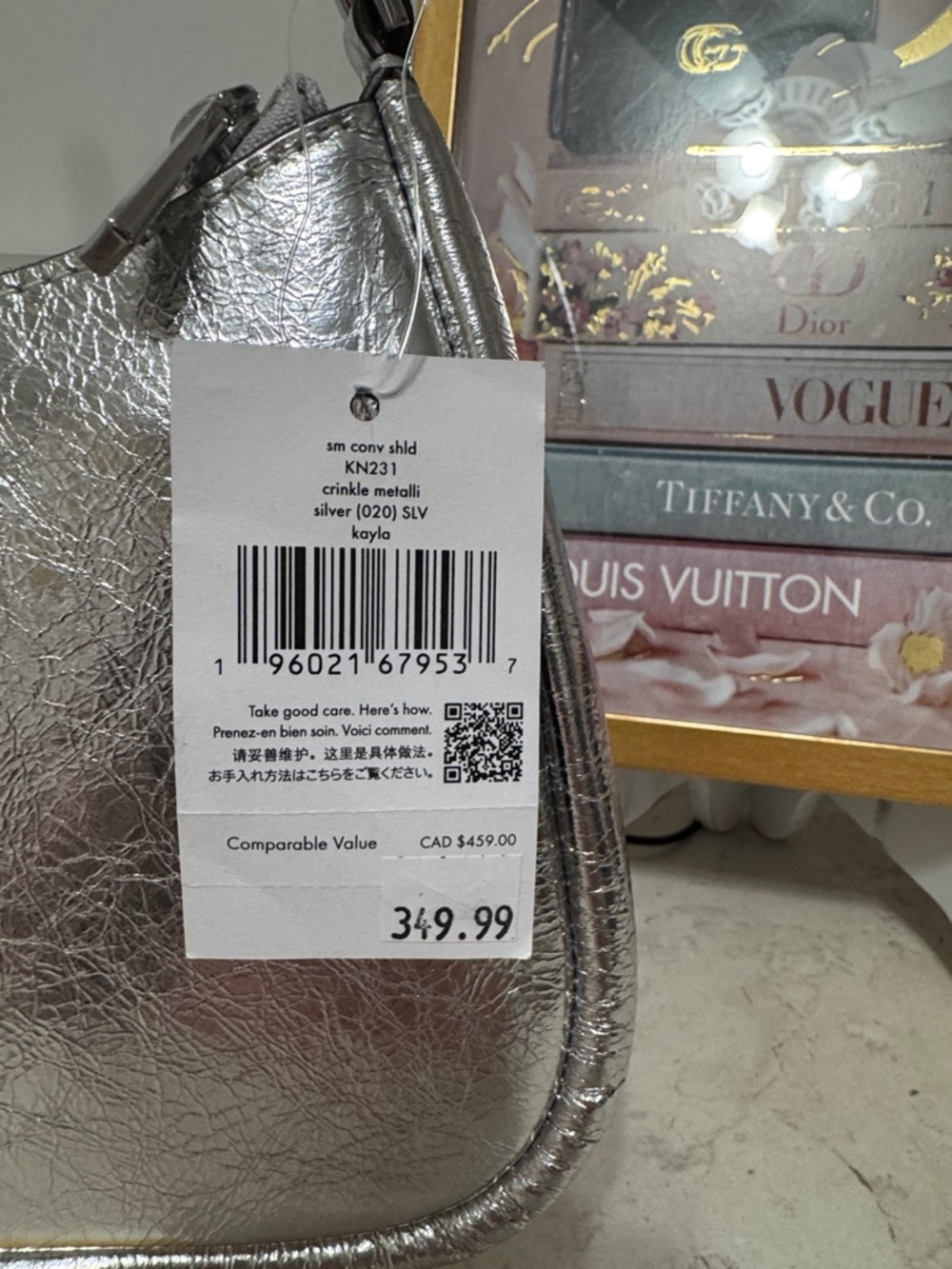 kate spade Metallic Silver Shoulder Bag NWT with crossbody strap - Picture 3 of 6